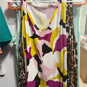 Vibrant Abstract Print Sleeveless Dress